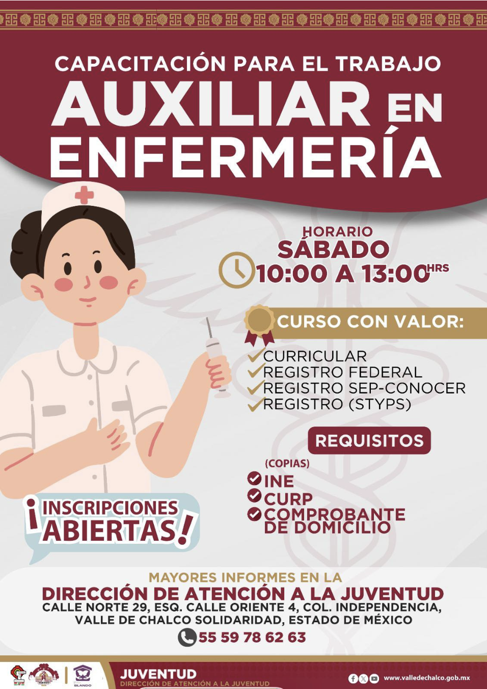 EMPLEO, EN EL CURSO DE AUXILIAR DE ENFERMERÍA, ¡INSCRIPCIONES ABIERTAS!